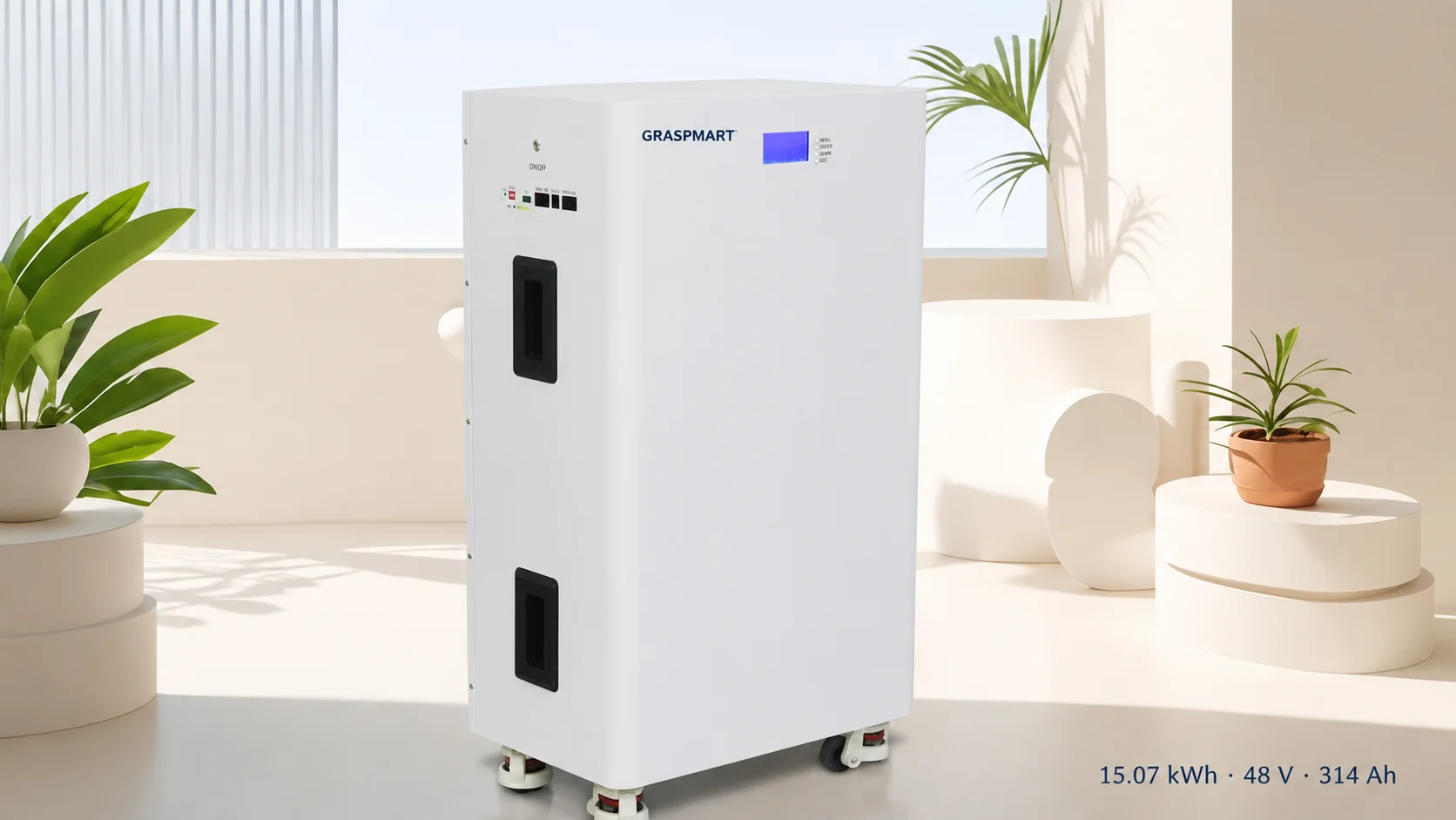 Graspmart 15.07 kWh 48 V 314 Ah floor-standing residential LiFePO4 battery
